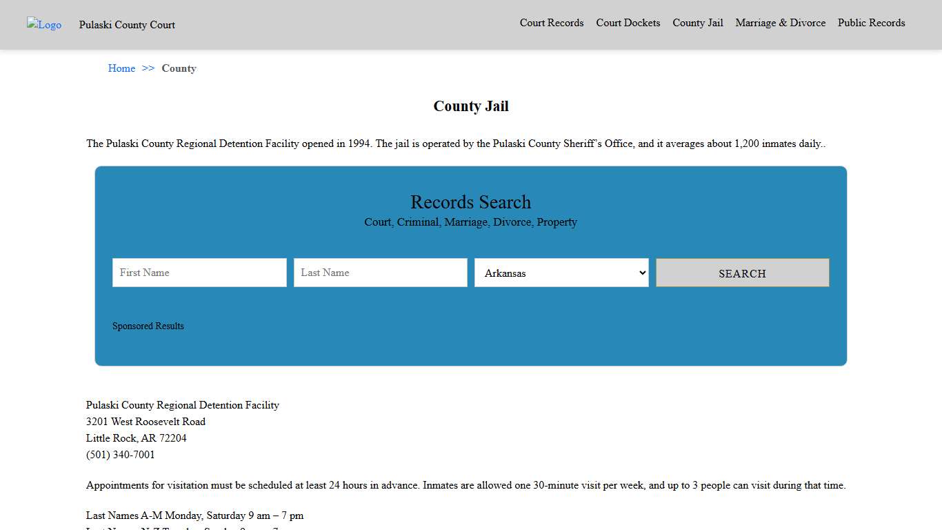 County Jail | Pulaski County Court